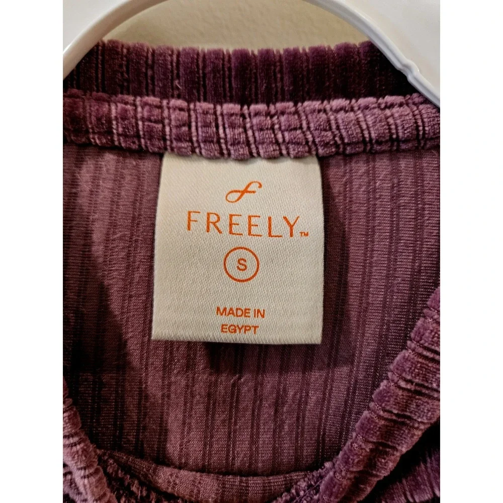 Freely Girls Ribbed Velvet Long Sleeve Dress Purple with Pockets Girl‎ Small 6/7
